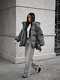 Жіноча зимова куртка пуховик у стилі оверсайз, фото 3