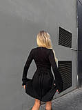Жіноче чорне міні сукня з ангори із зав'язками на спині, фото 6