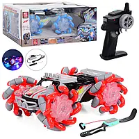 Джип Машина-перевертень на радіокеруванні (пульт і браслет керування, трансформуються колеса звук підсвітка) CV-A500-2 два кольори