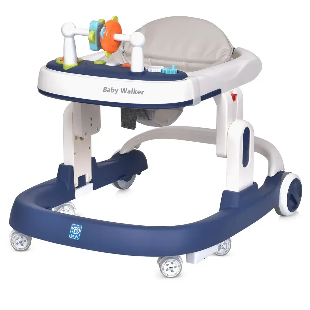 Ходунки дитячі BAMBI Baby Walker M 5032L-4 зі світловими ефектами, шкіряне сидіння Синій, фото 1