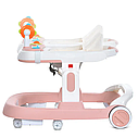Ходунки дитячі BAMBI Baby Walker M 5032L-8 зі світловими ефектами, шкіряне сидіння Рожеві, фото 2