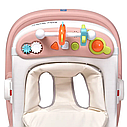 Ходунки дитячі BAMBI Baby Walker M 5032L-8 зі світловими ефектами, шкіряне сидіння Рожеві, фото 4