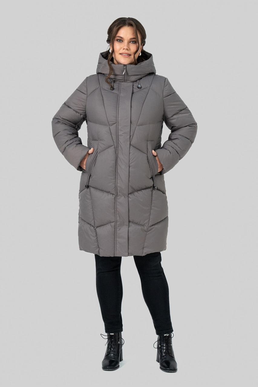 Зимове пальто-пуховик прямого силуету Мілорі, розміри  50-60