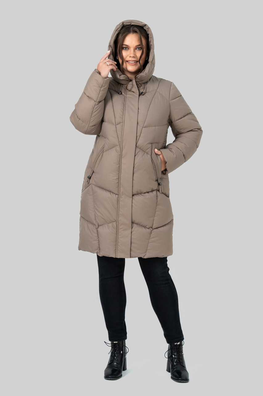 Зимове пальто-пуховик прямого силуету Мілорі, розміри  50-60
