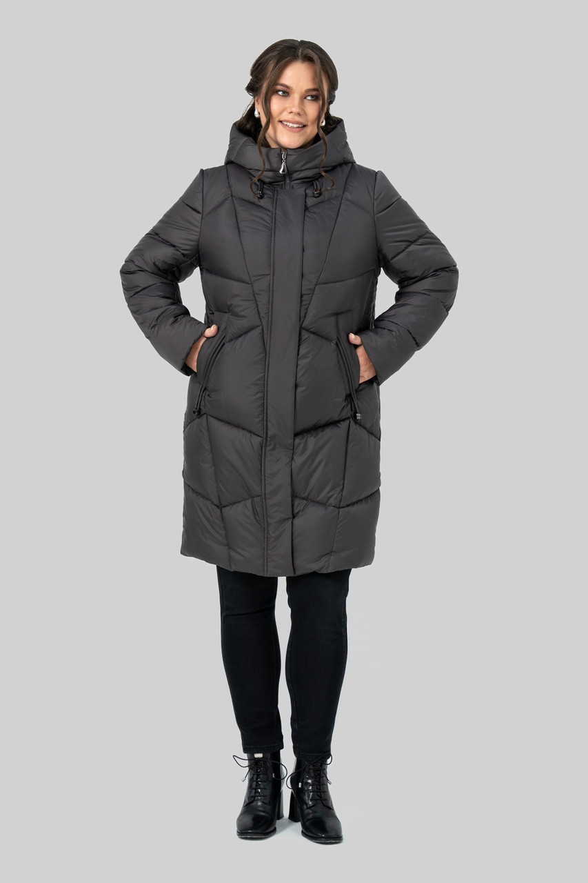 Зимове пальто-пуховик прямого силуету Мілорі, розміри  50-60