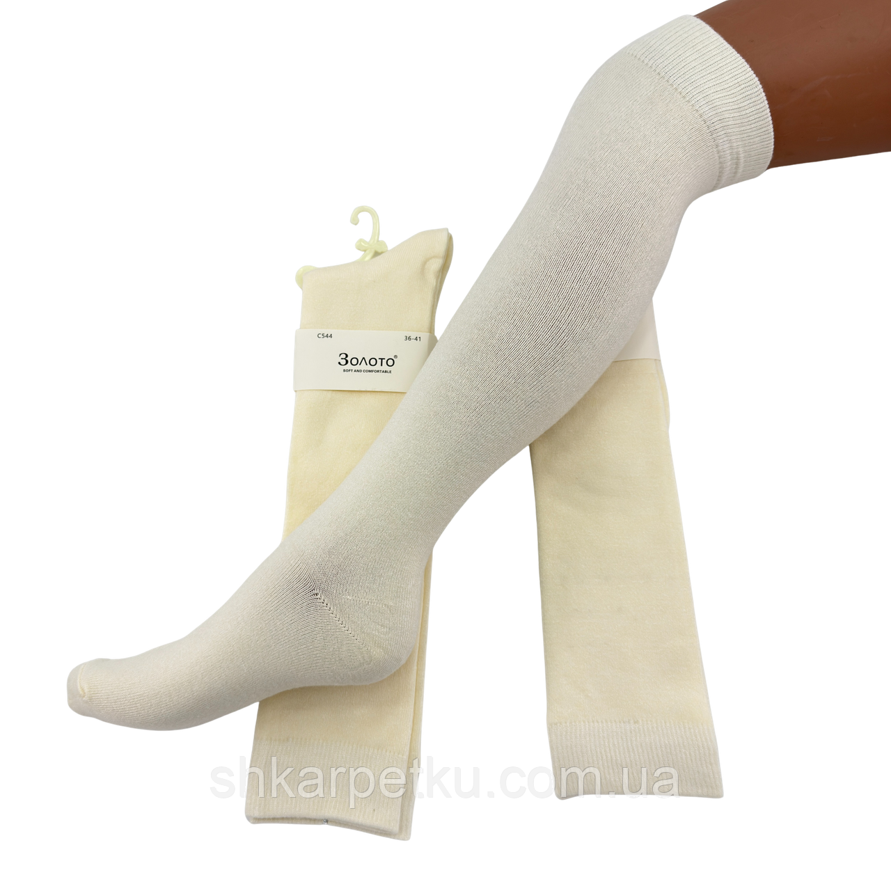 Жіночі гольфи до коліна Золото, однотонні, розмір 36–41, м’які та еластичні, 5 пар, Китай, фото 1