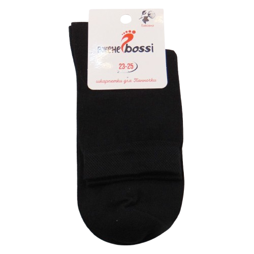 Жіночі шкарпетки бавовна 23-25 чорні Вжені bossi (36-40), фото 1