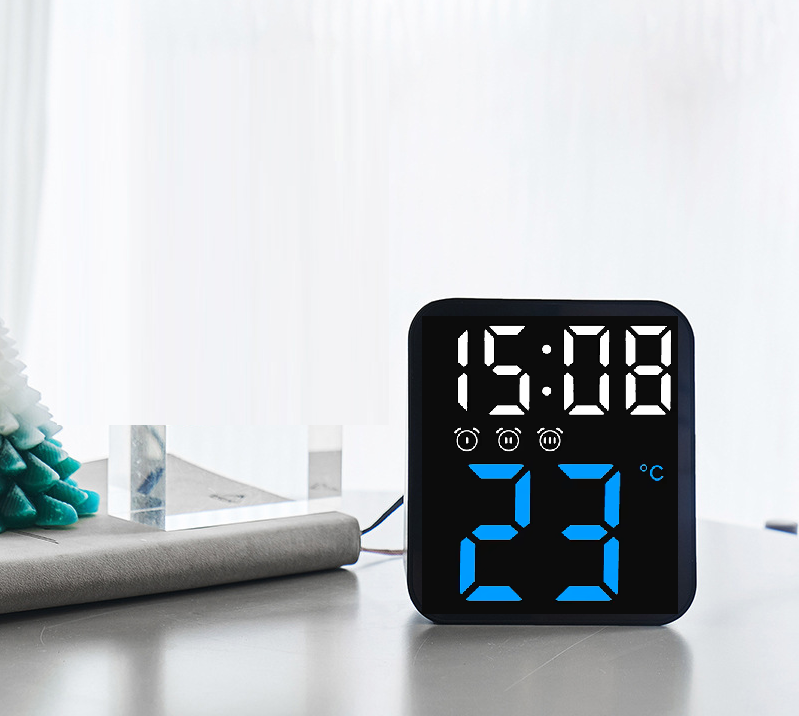 Годинник Deepfox GH-8015 LED цифровий електронний настільний/настінний Будильник Дата Температура (11 х 10см), фото 1