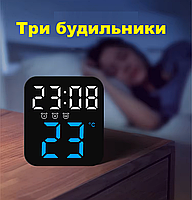 Годинник Deepfox GH-8015 LED цифровий електронний настільний/настінний Будильник Дата Температура (11 х 10см), фото 2