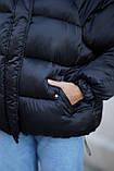 Жіноча зимова куртка пуховик оверсайз, фото 7