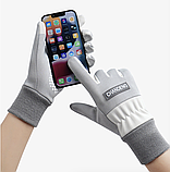 Теплі жіночі рукавички сенсорний з композитної тканини та флісу оптом, фото 6