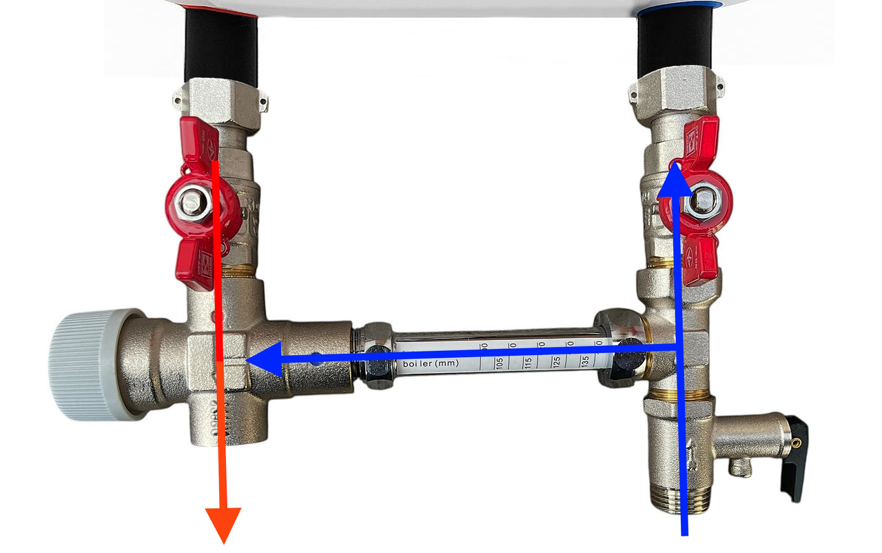 Змішувач термостатичний для бойлерів та водонагрівачів, 1/2" КОМПЛЕКТ "Koer" Чехія