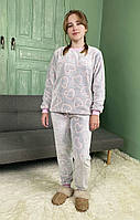 Піжама підліткова махрова тепла однотонна 40-42р.