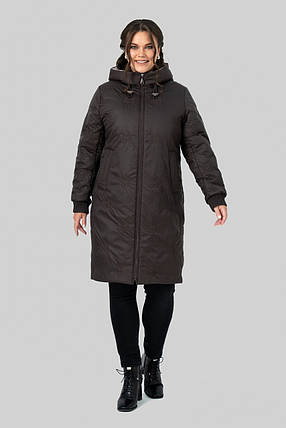 Стильне жіноче зимове пальто з капюшоном Юстина, розміри 50-58, фото 1