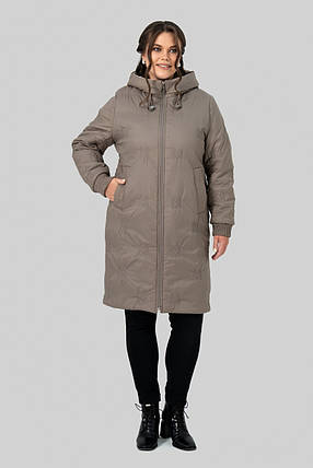 Стильне жіноче зимове пальто з капюшоном Юстина, розміри 50-58, фото 1