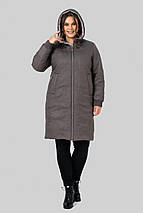 Стильне жіноче зимове пальто з капюшоном Юстина, розміри 50-58, фото 4