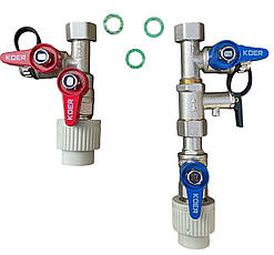 Комплект кранів для під'єднання бойлера та водонагрівача, 1/2" КОМПЛЕКТ "Koer" Чехія, фото 2