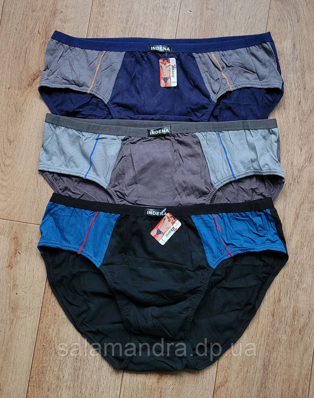 Чоловічі труси плавки, набір 3 шт. Indena, чоловіча спідня білизна 2XL р (50-52 р), фото 1