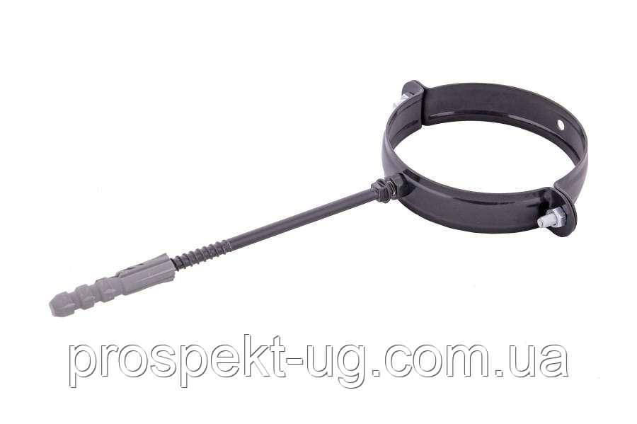 Тримач кронштейн металевий 100мм водостічної труби 75 Profil графіт, фото 1