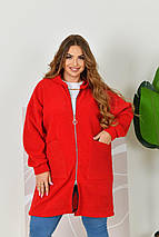 Жіночий кардиган червоний альпака великого розміру Розміри: 52-54, 56-58, 60-62, 64-66, фото 2