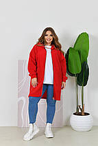 Жіночий кардиган червоний альпака великого розміру Розміри: 52-54, 56-58, 60-62, 64-66, фото 4