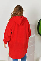 Жіночий кардиган червоний альпака великого розміру Розміри: 52-54, 56-58, 60-62, 64-66, фото 3