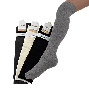 Жіночі гольфи вище коліна з кашеміру Korona без принтів, гладкі, розмір 36-41, 5 пар, висока резинка