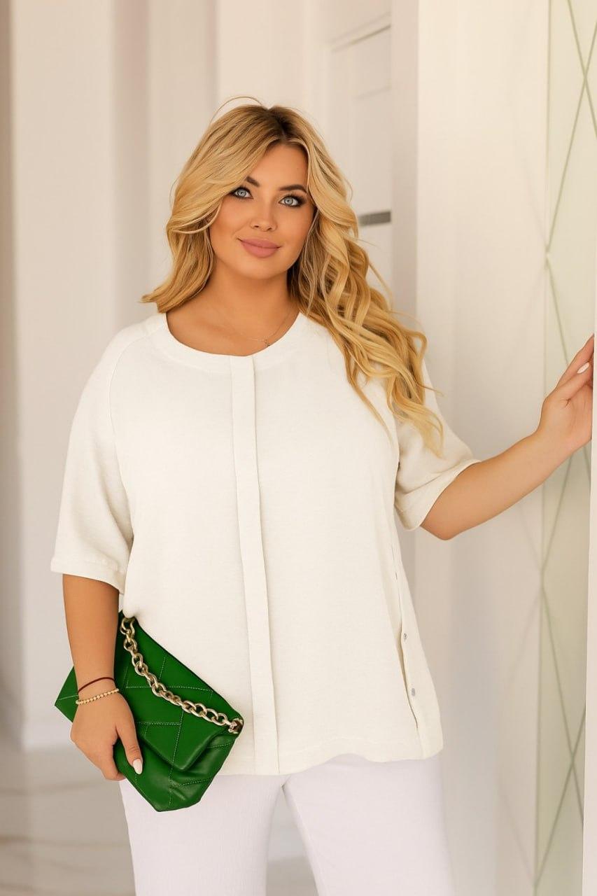 Жіноча стильна літня блузка великих розмірів (р.54-58). Арт-1004/11, фото 1