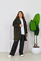 Жіночий кардиган хакі альпака великого розміру Розміри: 52-54, 56-58, 60-62, 64-66, фото 3