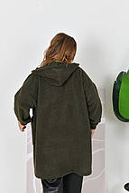 Жіночий кардиган хакі альпака великого розміру Розміри: 52-54, 56-58, 60-62, 64-66, фото 5