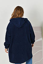 Жіночий кардиган синій альпака великого розміру Розміри: 52-54, 56-58, 60-62, 64-66, фото 2