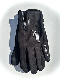 Чоловічі чорні зимові теплі флісові рукавички PUMA