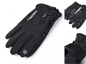 Чоловічі чорні зимові теплі флісові рукавички із сенсором