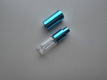 15 мл Круглий скляний прозорий флакон з металевим розпилювачем, спреєм 18/415, пляшка, атомайзер, пляшечка, флакончик, тестер, фото 1