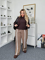 Жіноча кофта з капюшоном шоколад великого розміру  Розміри: 46-48, 50-52, 54-56, 58-60, фото 2