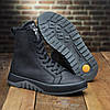 Зимові чоловічі шкіряні черевики на блискавці чорні утеплені з натуральної шкіри на хутрі на зиму, розмір 40-45, фото 6