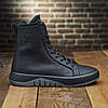 Зимові чоловічі шкіряні черевики на блискавці чорні утеплені з натуральної шкіри на хутрі на зиму, розмір 40-45, фото 5