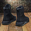 Зимові чоловічі шкіряні черевики на блискавці чорні утеплені з натуральної шкіри на хутрі на зиму, розмір 40-45, фото 7