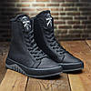 Зимові чоловічі шкіряні черевики на блискавці чорні утеплені з натуральної шкіри на хутрі на зиму, розмір 40-45, фото 2