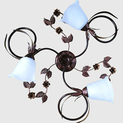 Білий плафон для люстри скляний абажур для стельових та підвісних світильників квітка Е27, фото 3