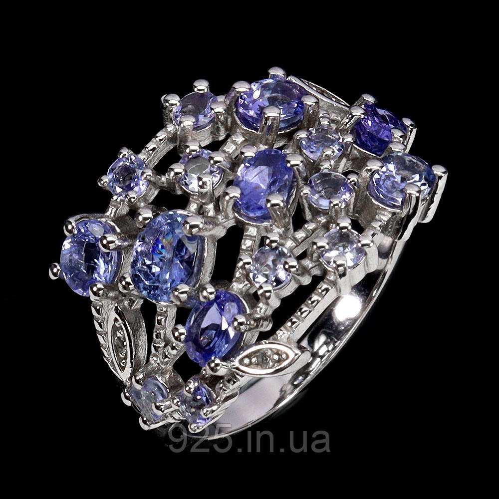 Каблучка. Натуральний танзаніт. Срібло 925., фото 1