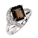 Каблучка. Натуральний раух топаз. Срібло 925., фото 2