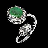 Каблучка. Натуральний смарагд. Срібло 925., фото 2
