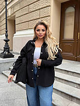 Вельветова жіноча сорочка на хутрі великого розміру Розміри: 48-50, 52-54, 56-58, 60-62, фото 2