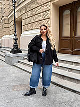 Вельветова жіноча сорочка на хутрі великого розміру Розміри: 48-50, 52-54, 56-58, 60-62, фото 5