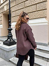 Вельветова жіноча сорочка на хутрі великого розміру Розміри: 48-50, 52-54, 56-58, 60-62, фото 3