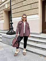 Вельветова жіноча сорочка на хутрі великого розміру Розміри: 48-50, 52-54, 56-58, 60-62, фото 5