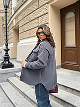 Вельветова жіноча сорочка на хутрі великого розміру Розміри: 48-50, 52-54, 56-58, 60-62, фото 3