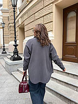 Вельветова жіноча сорочка на хутрі великого розміру Розміри: 48-50, 52-54, 56-58, 60-62, фото 5