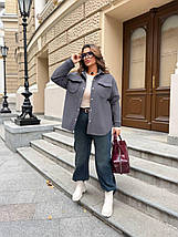 Вельветова жіноча сорочка на хутрі великого розміру Розміри: 48-50, 52-54, 56-58, 60-62, фото 4